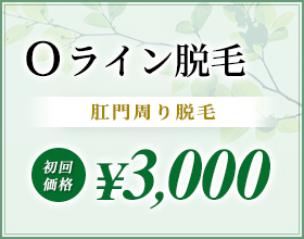 Oライン脱毛 肛門周り脱毛 初回限定 ¥3,000